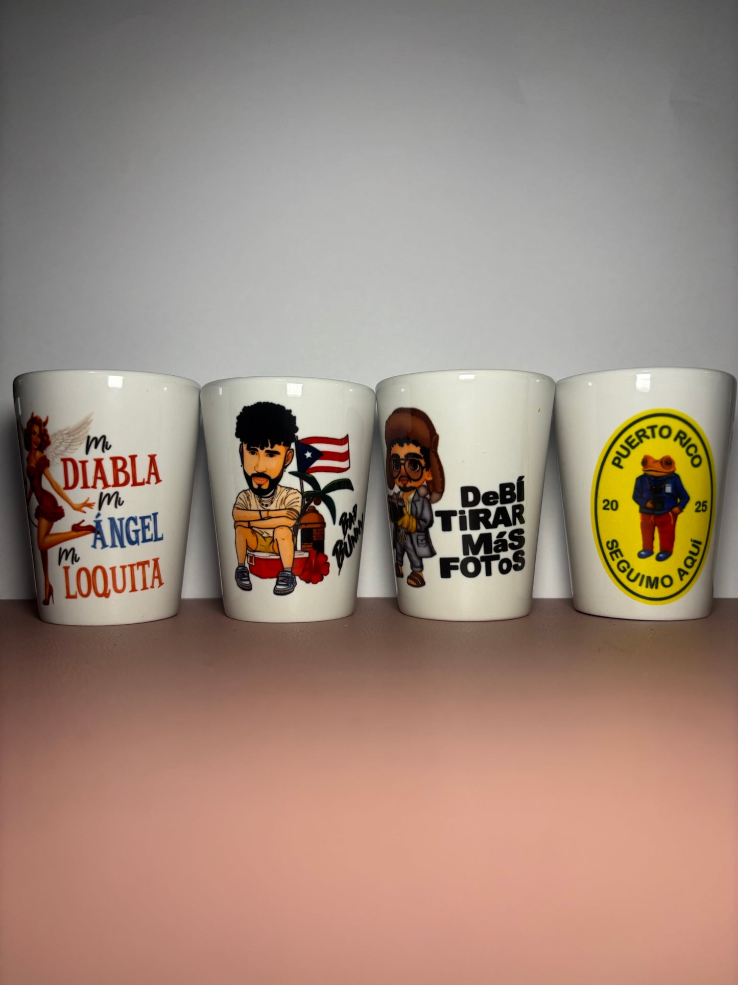 Boricua Bad Bunny Shot Set 4 Cups