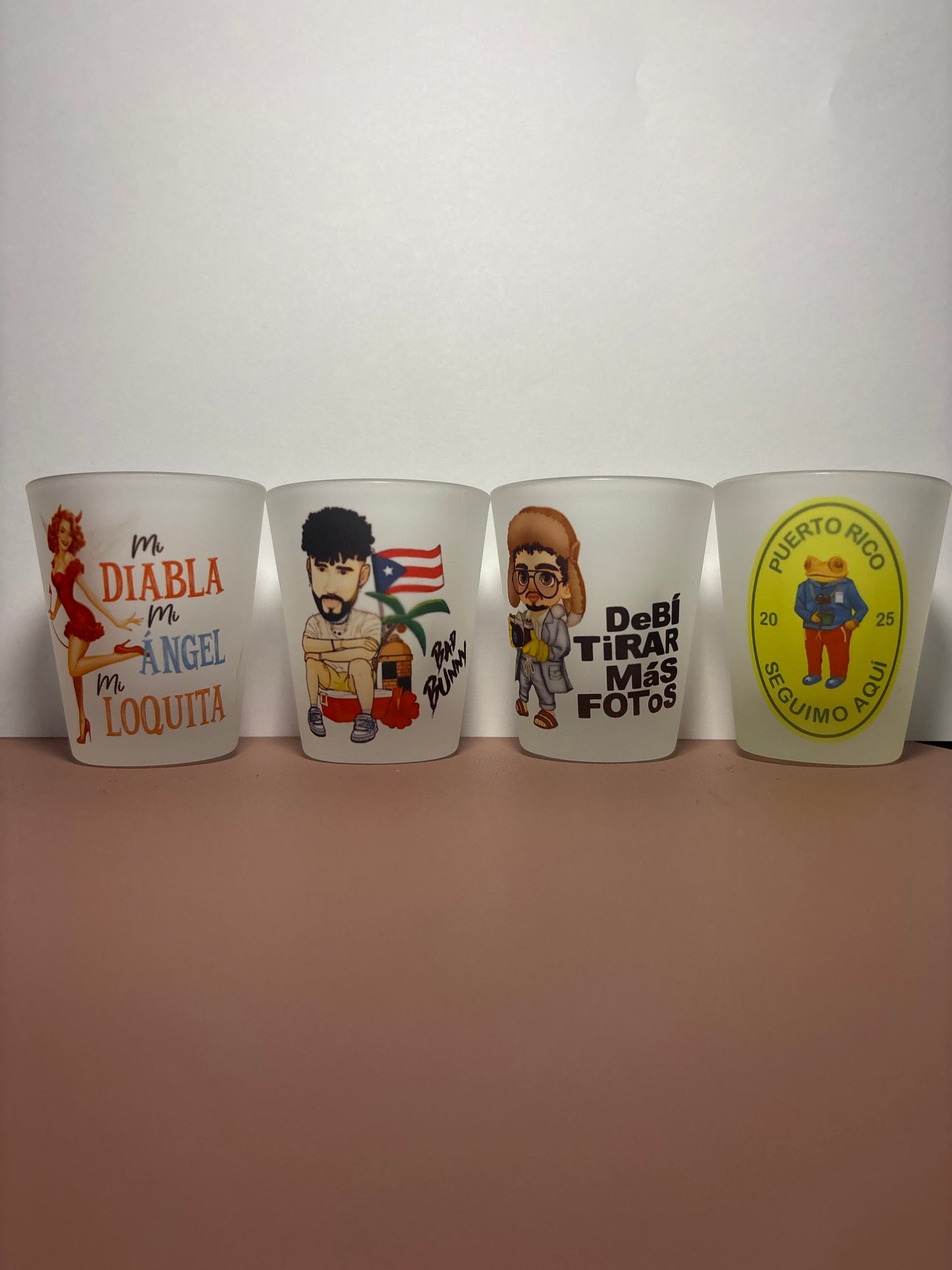 Boricua Bad Bunny Shot Set 4 Cups