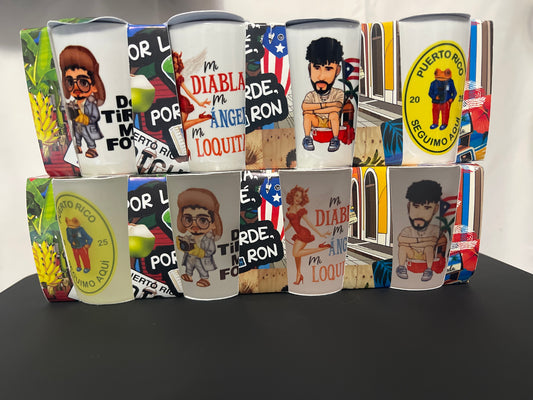 Boricua Bad Bunny Shot Set 4 Cups