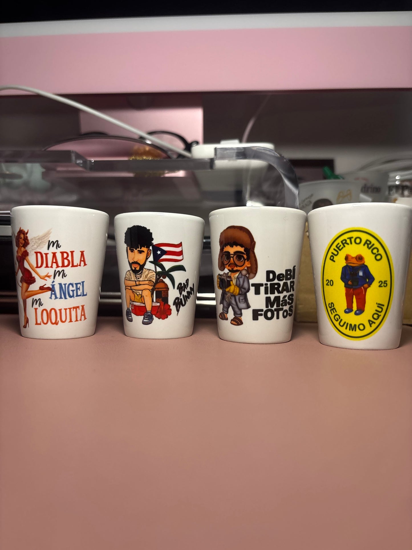 Boricua Bad Bunny Shot Set 4 Cups