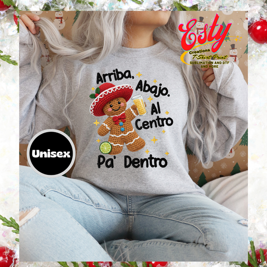 Arriba abajo al centro pa dentro Sweatshirt suéter custom/personalizados/christmas