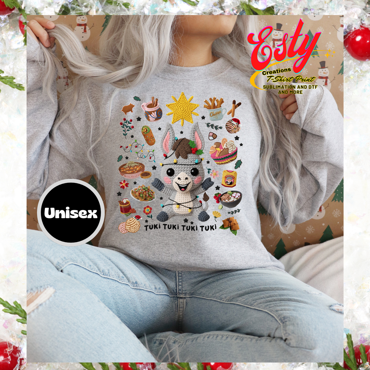 Arriba abajo al centro pa dentro Sweatshirt suéter custom/personalizados/christmas
