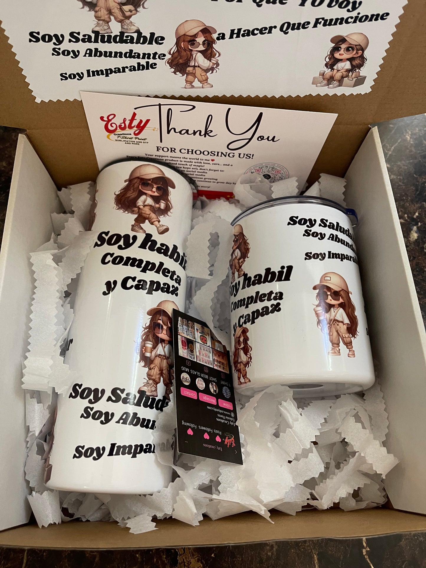 Soy Hábil Completa Y Capaz tumbler 20oz y mug 10oz