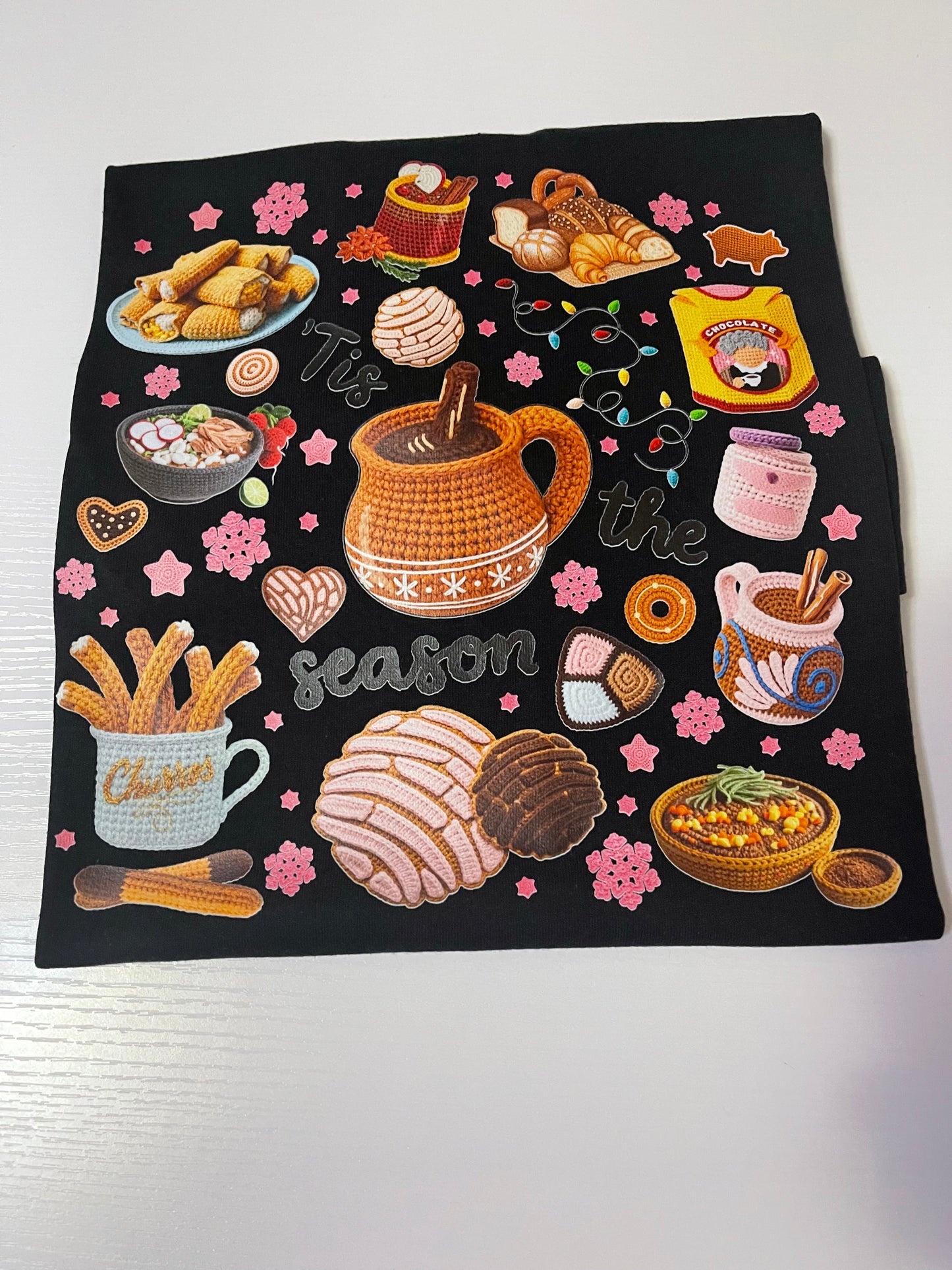 Mexican Christmas T-shirt, sweet bread T-shirt, Spanish Christmas T-shirt, funny Mexican chocolate sweatshirt, pink Christmas style