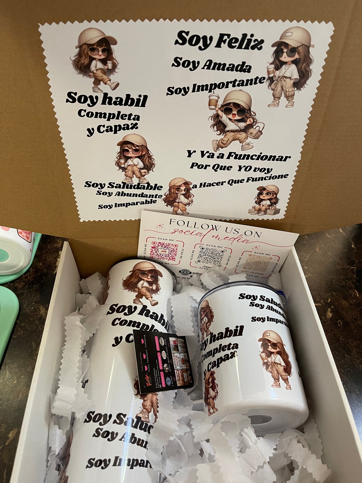 Soy Hábil Completa Y Capaz tumbler 20oz y mug 10oz