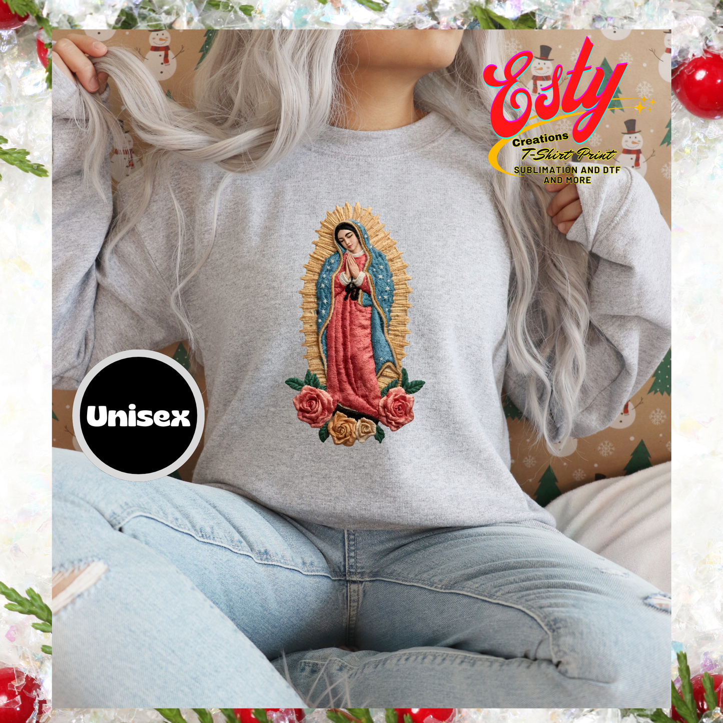 Virgencita Sweatshirt suéter custom/personalizados/christmas